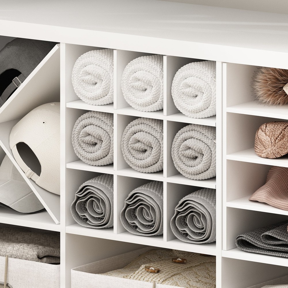 Furinno 9-Compartment Bottle Storage Cube Organizer Insert in Dark Oak