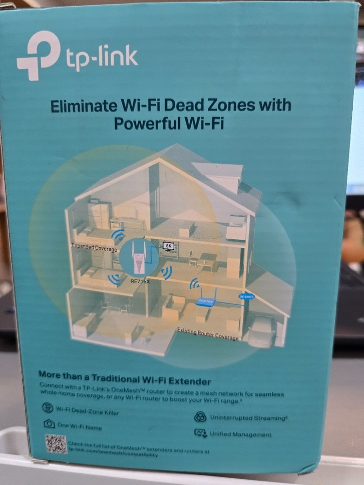 TP-Link RE715X AX3000 Mesh WiFi6 Wireless Extender - White