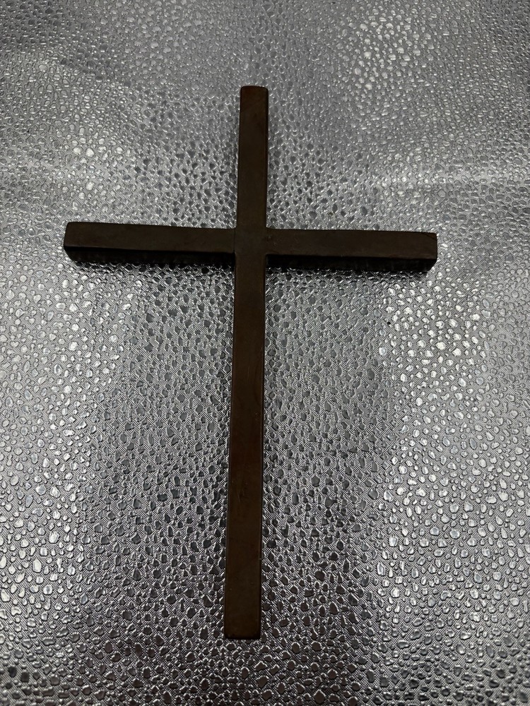 Vintage Solid Brass Cross Heavy Modernist Modern