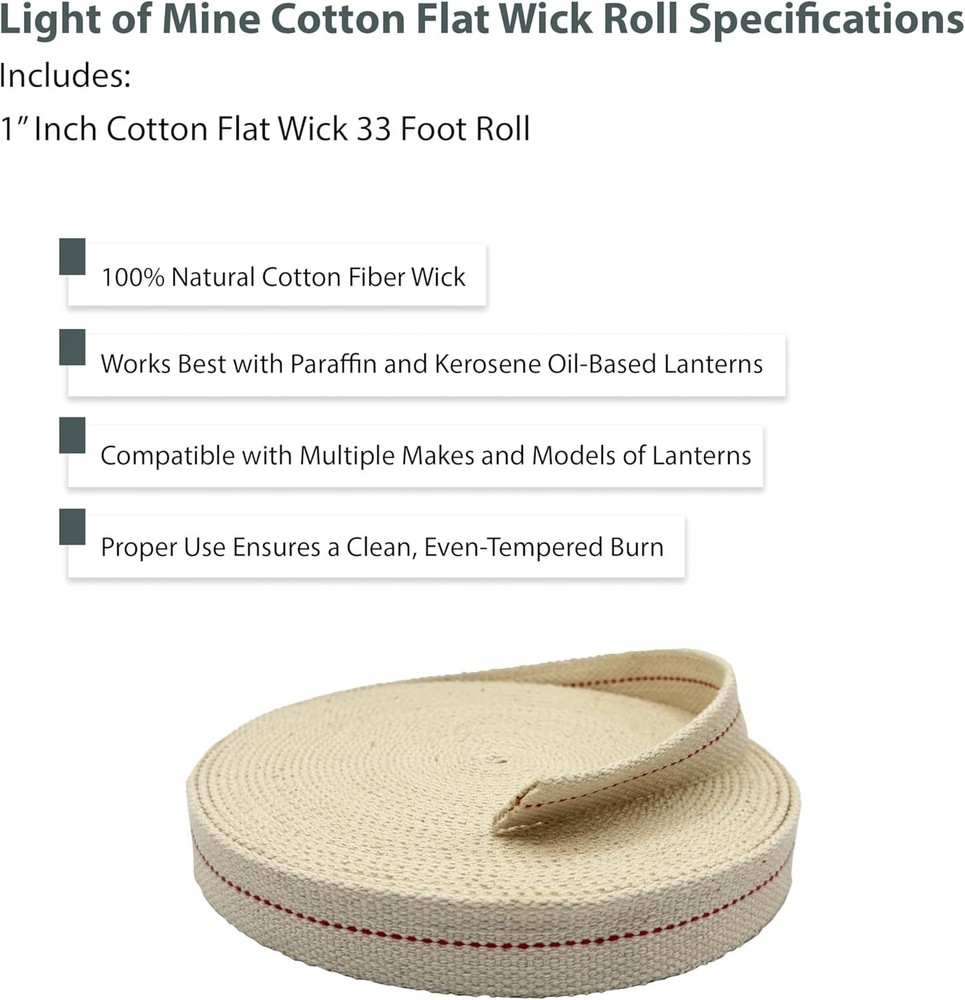 Consistent Bright Flame Wick Roll