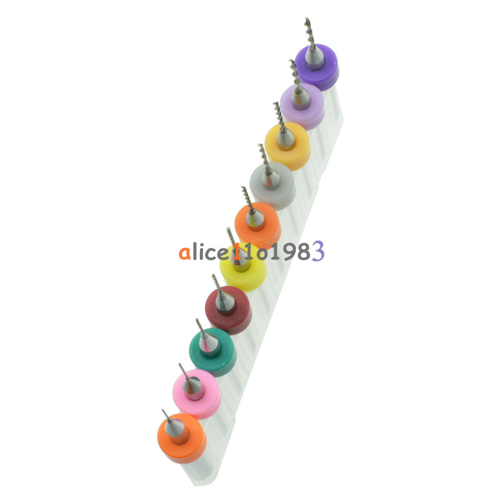 10Pcs PCB Print Circuit Board Carbide Micro Drill Bits Tool 0.3mm to 1.2 mm