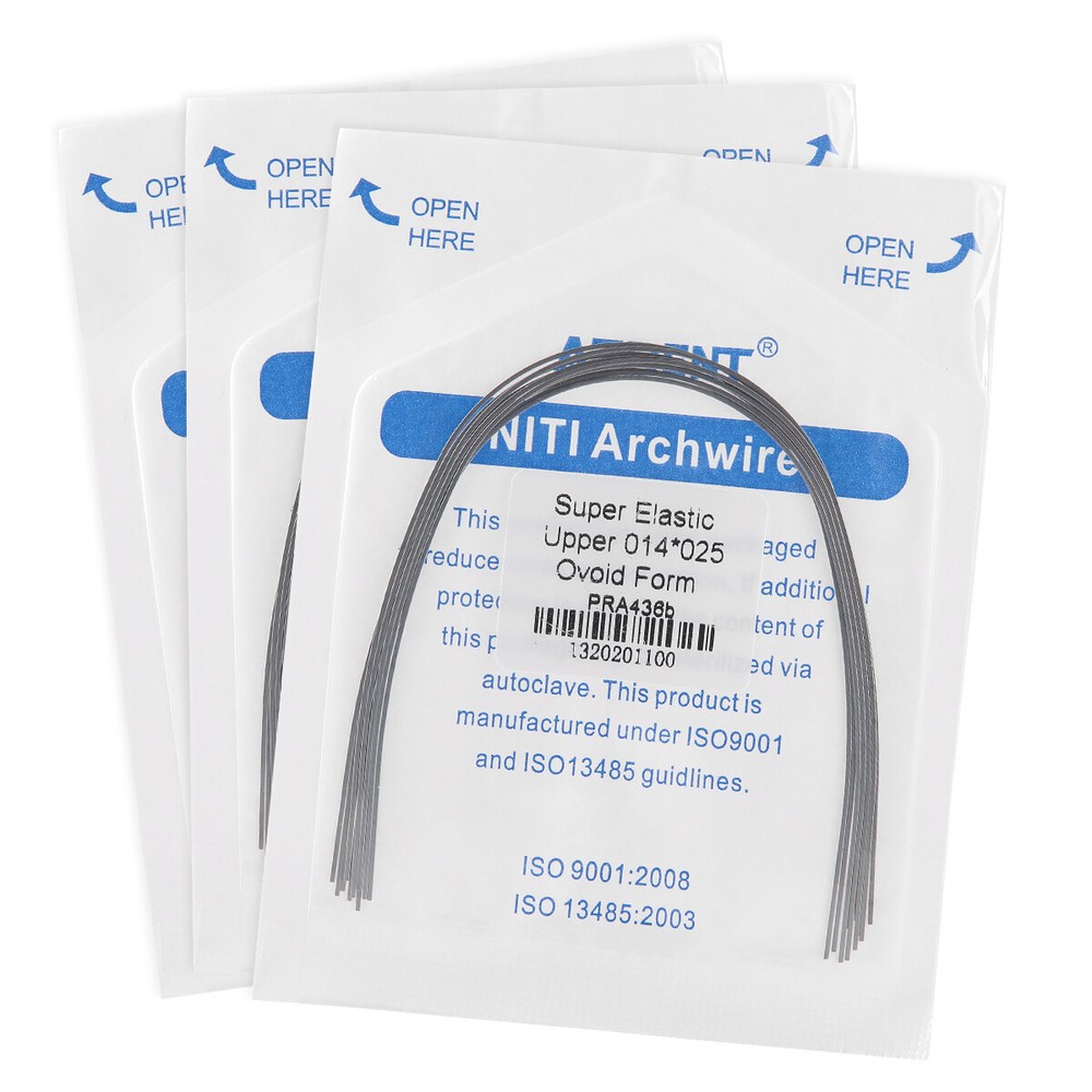 AZDENT Dental Orthodontic Super Elastic Niti Rectangular Arch Wire Ovoid 10 Pcs