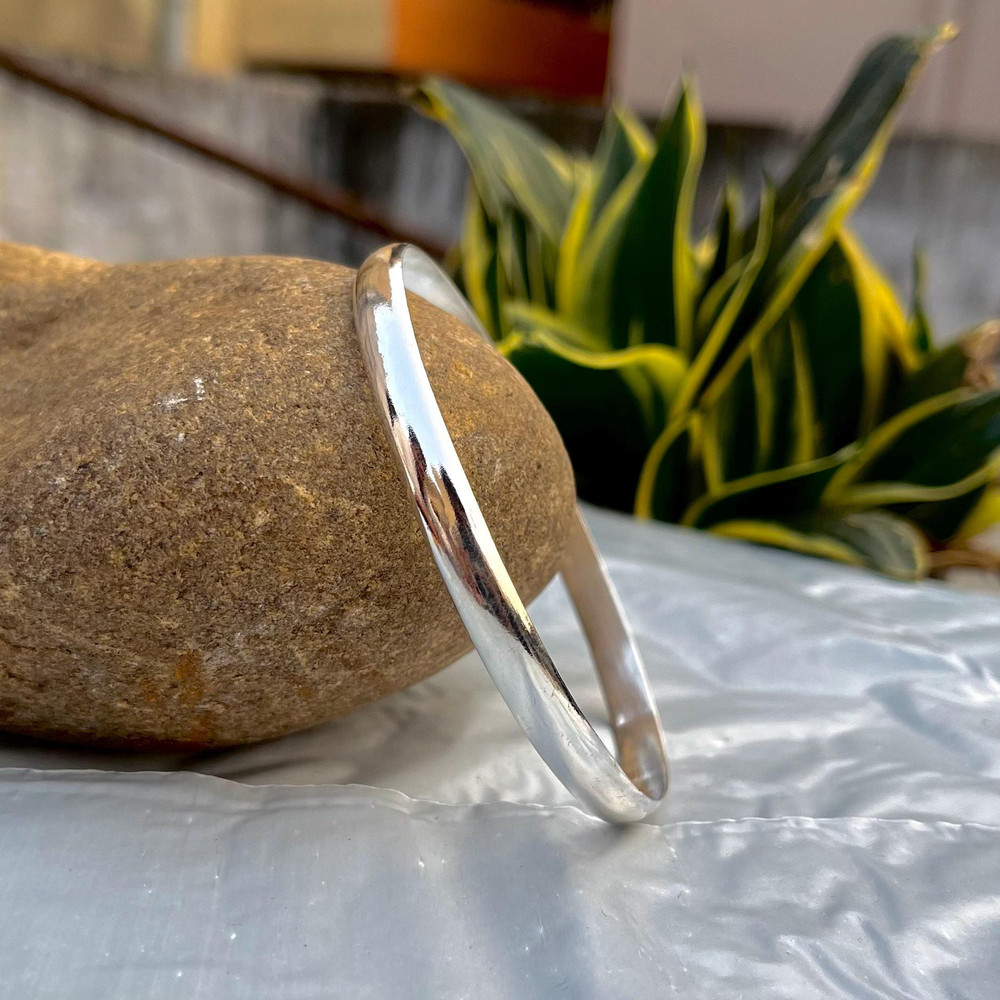 1 Pc 925 Solid Silver Bangle, Unisex Bracelet Bangle kada