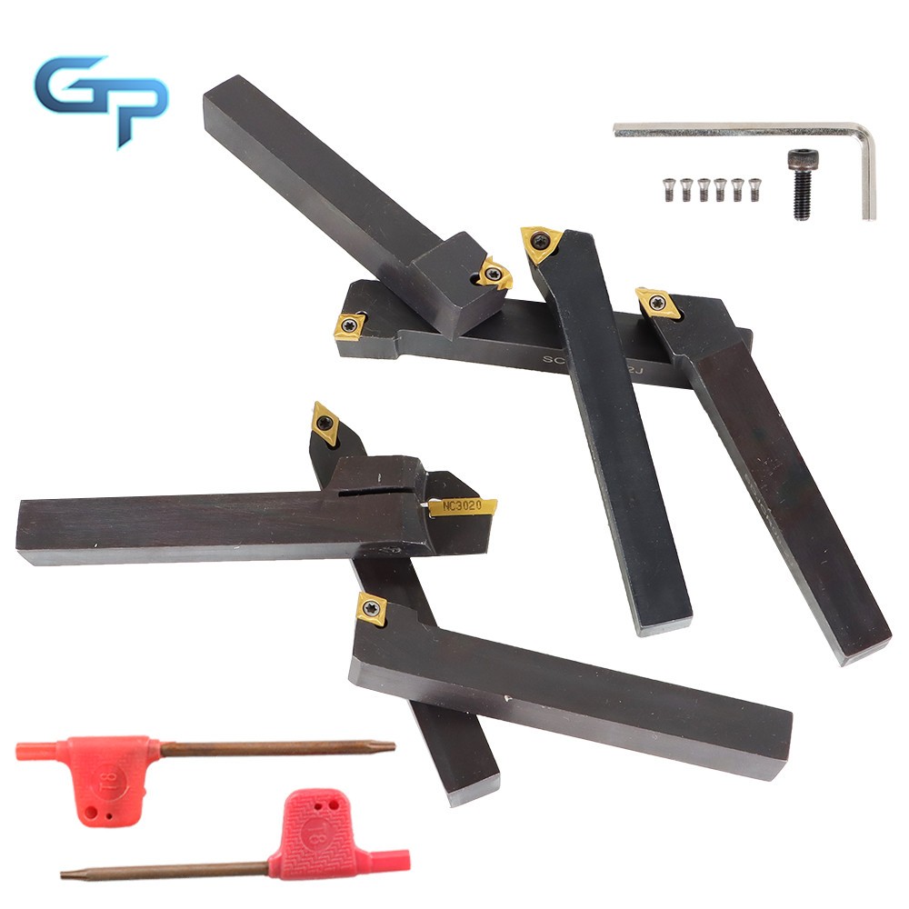 Milling Cutter 1/2" Indexable Carbide Turning Tool Set For Lathe Turnining 7Pack