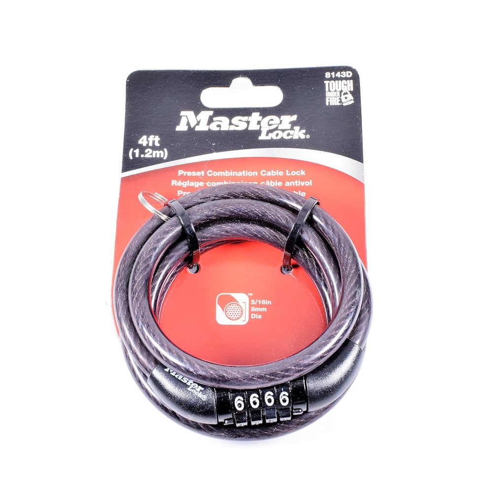 Master Lock 4ft Preset Combination Cable Lock #8143D