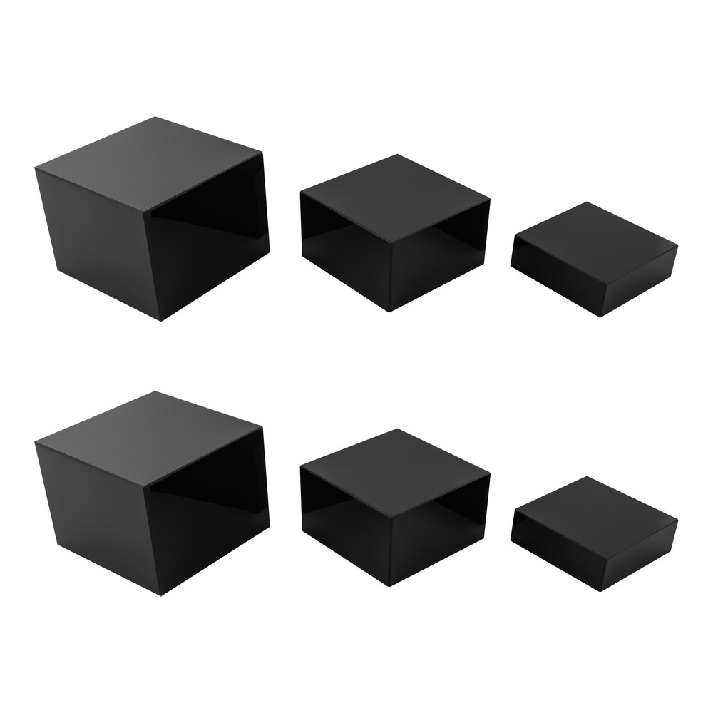 6 Pcs Acrylic Display Risers Acrylic Boxes Acrylic Display Nesting Cubes Black