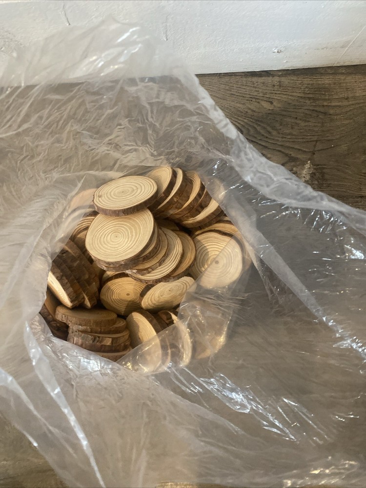 Rustic Natural Wood Slice Coasters 50pcs Set Real Tree Slices For DiY Projects