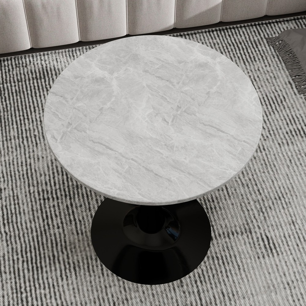 27.6-inch black coffee table, mid-century modern style dining table, accommoda
