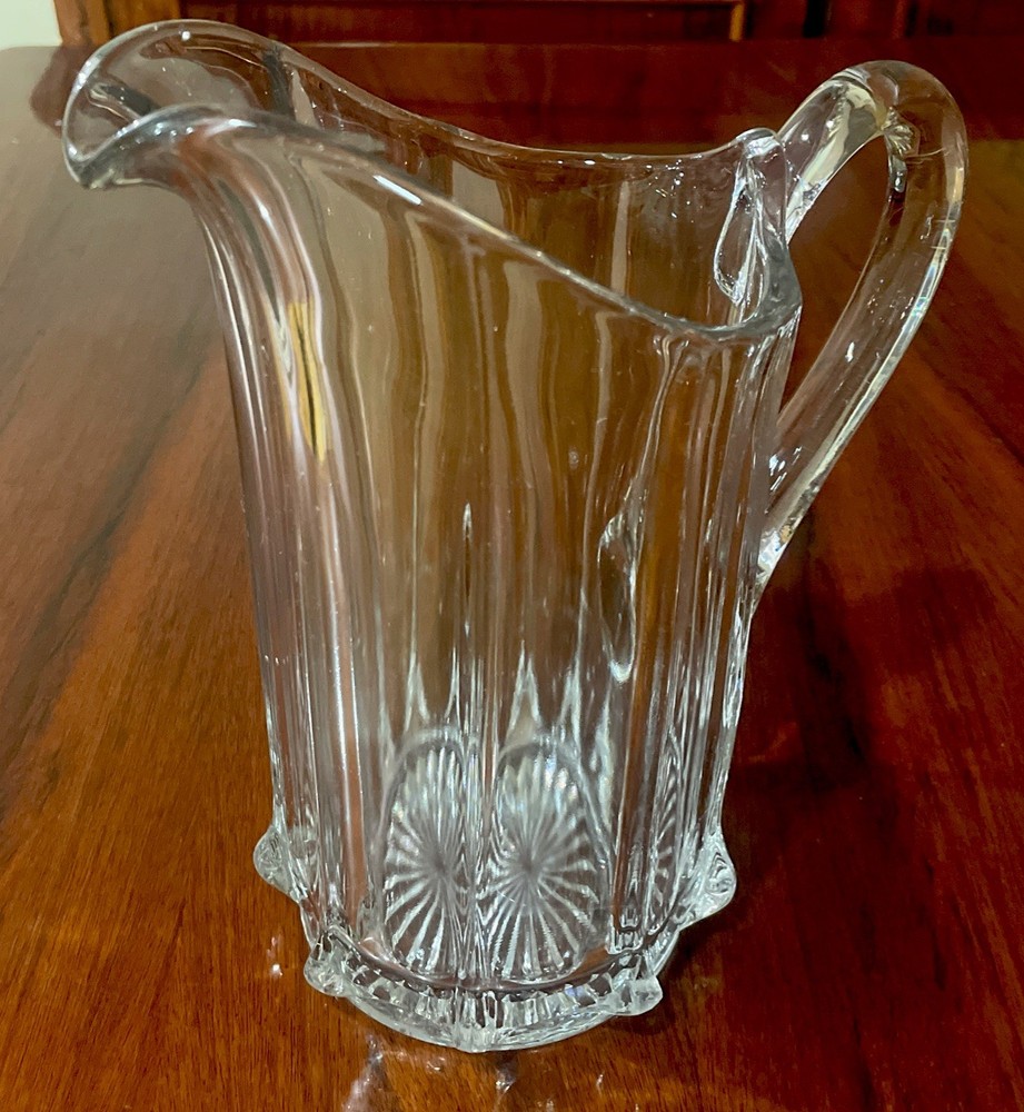 Crystal Pitcher, Milk Pitcher Depression Glass Bar Pitcher