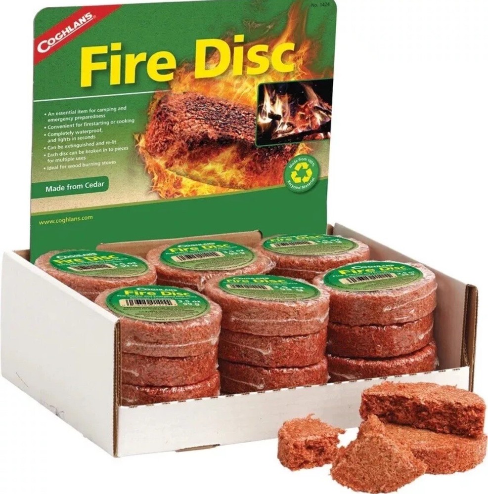 4 Pack, Coghlan's Fire Disc, Fire Starter and Emergency Heat, Campfire Fireplace