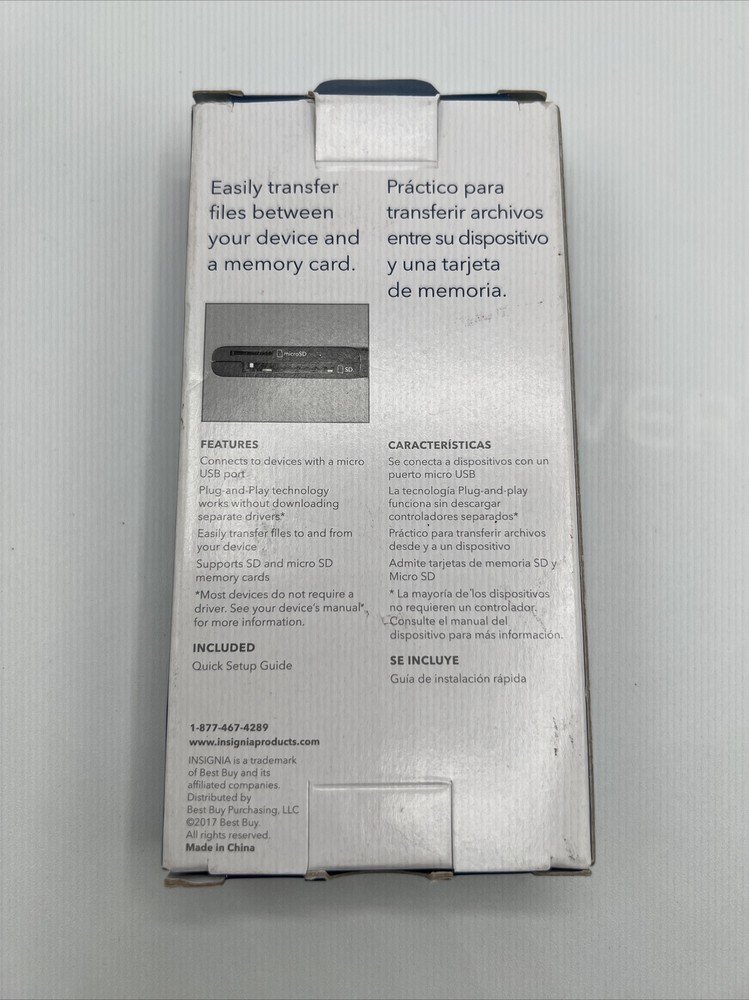 Memory Card Reader Micro USB SD & Micro SD Card Reader Insignia