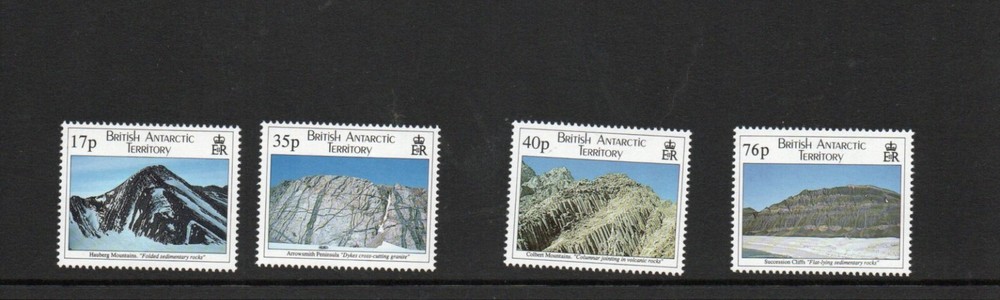 1995 British Antarctic Territory SG256-59 Geological Structures MNH 