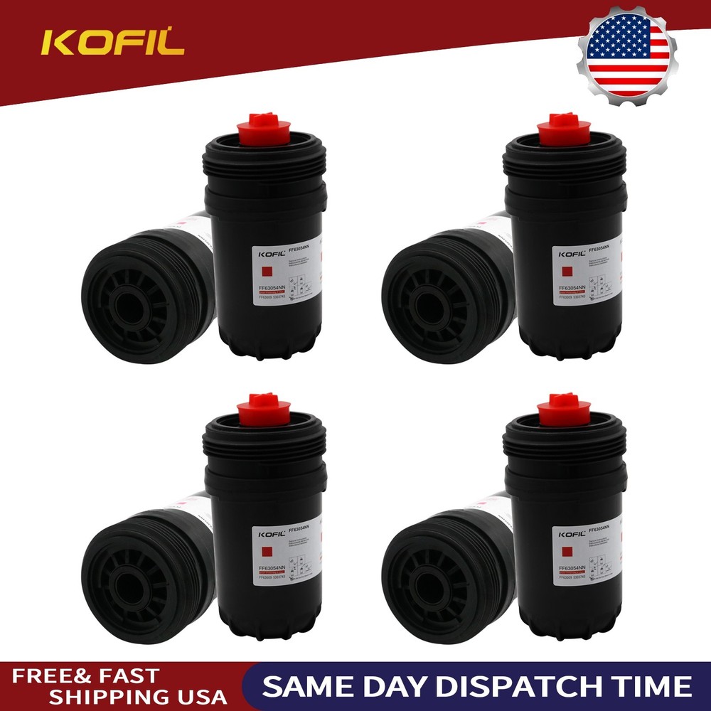 4PACK For Fleetguard FF63054NN Fuel Filter Replace FF63009