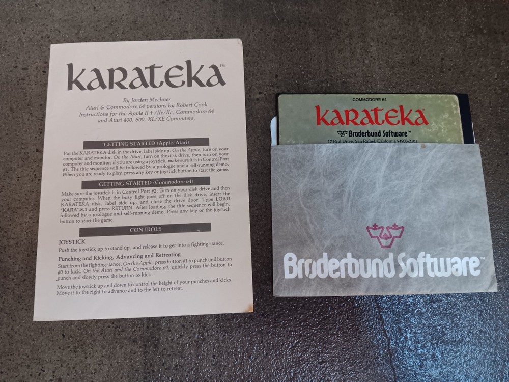 Commodore 64 Karateka Disk And Manual Tested/Works