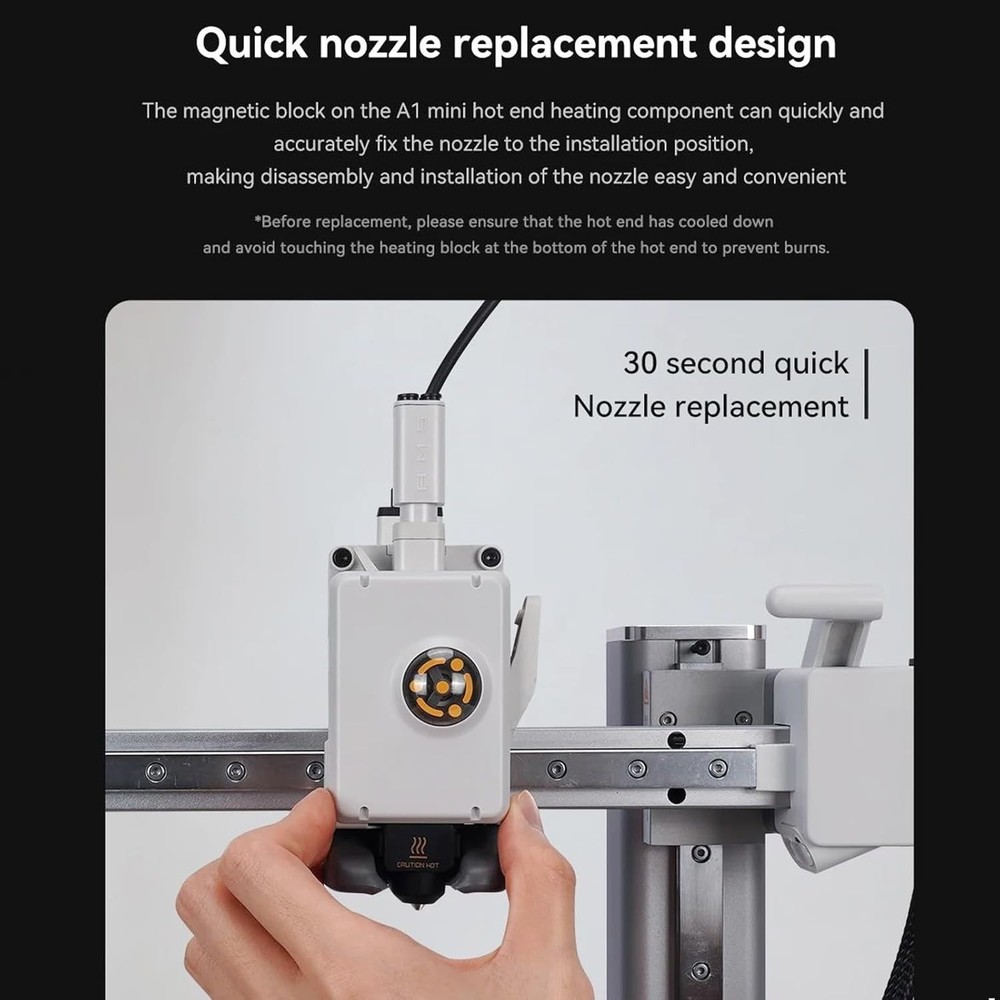 Versatile Hotend Upgrade Kit for Bambu Lab A1 Mini – 3 Nozzle Sizes Available