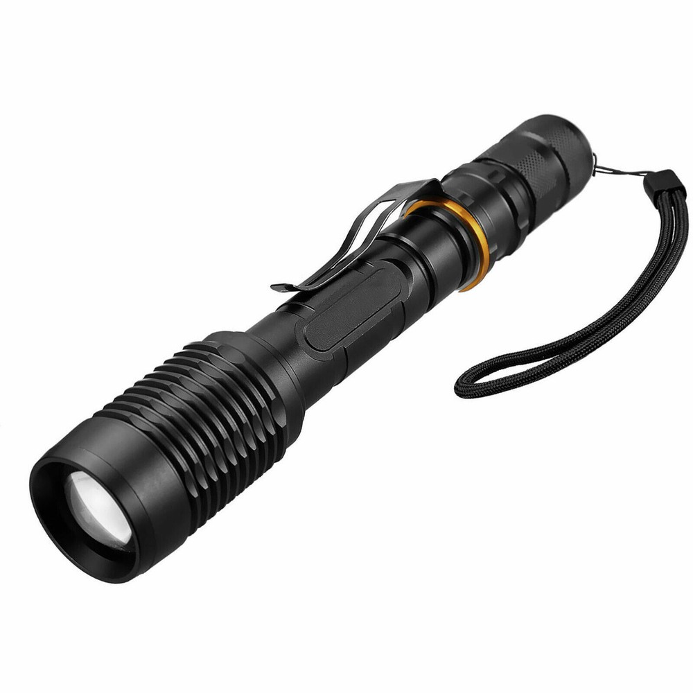2Pack LED Flashlight For Tactical Police LED Bright 5 Mode Zoomable Torch