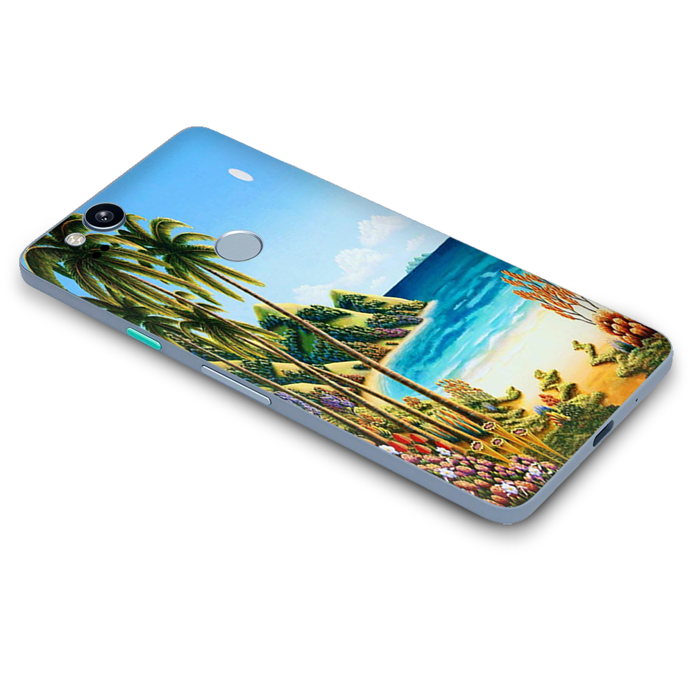 Google Pixel 2 Skins Decal Wrap Beach Water Palm Trees