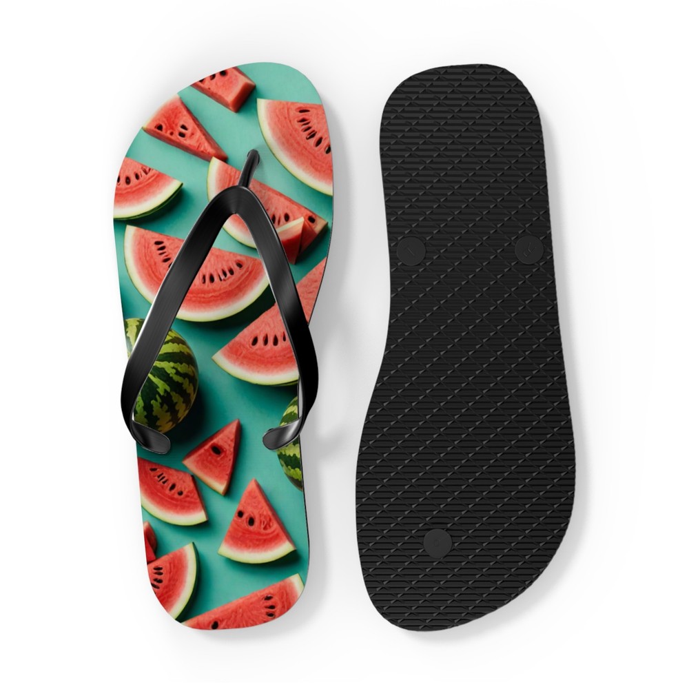 Watermelon Print Flip Flops | Summer Fruit Sandals
