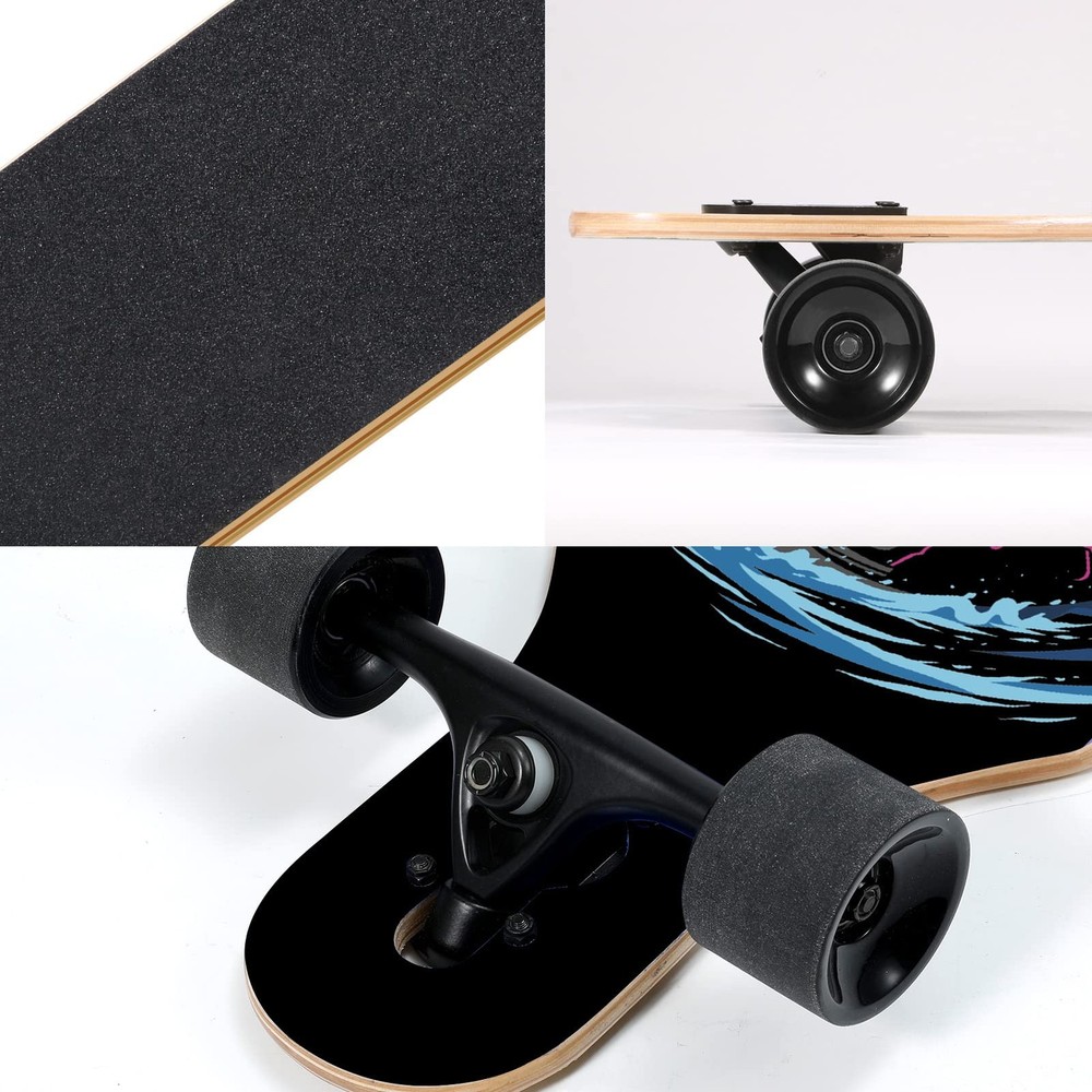 TLHB Longboard Skateboard, 41 Inch Drop Through Complete Spaceman