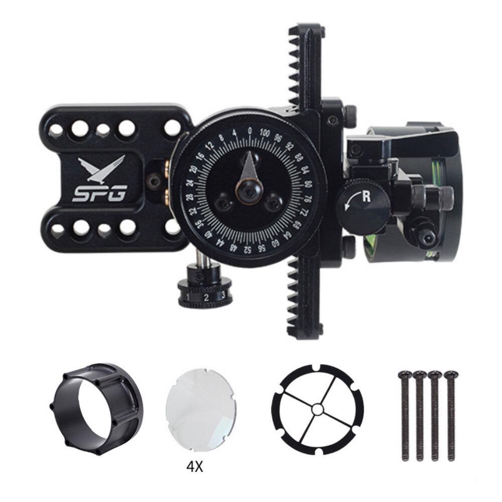 4x 6x 8x Compound Bow 1 Pin Sight Micro Adjustable Pointer Adaptor Scope Sight