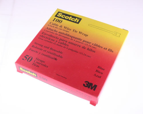 100-6ST-BLUE  Hook and Loop Cable Fastener. Width:0.375 inch. Polypropylene