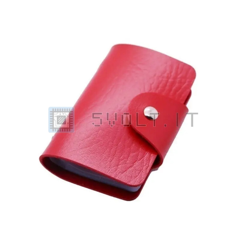 Solid Red PU Leather Simple Credit Card Holder