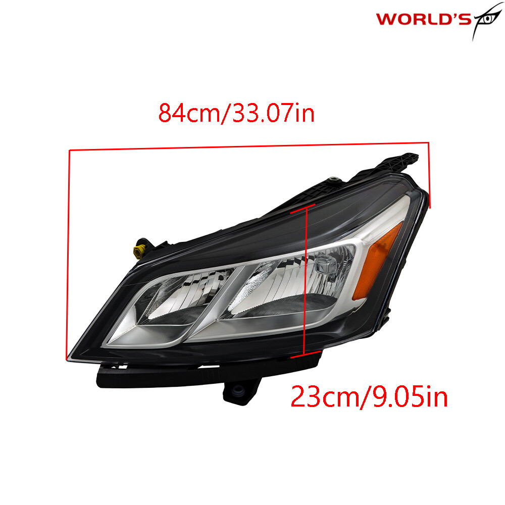 Left+Right Halogen Headlight For Chevrolet Traverse 2013-2017 Black Chrome Bezel