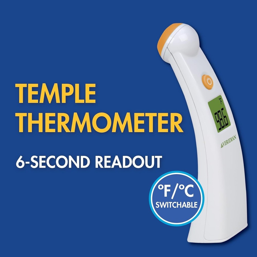 Veridian Temporal Thermometer, Temple Touch Sensor 6 Second
