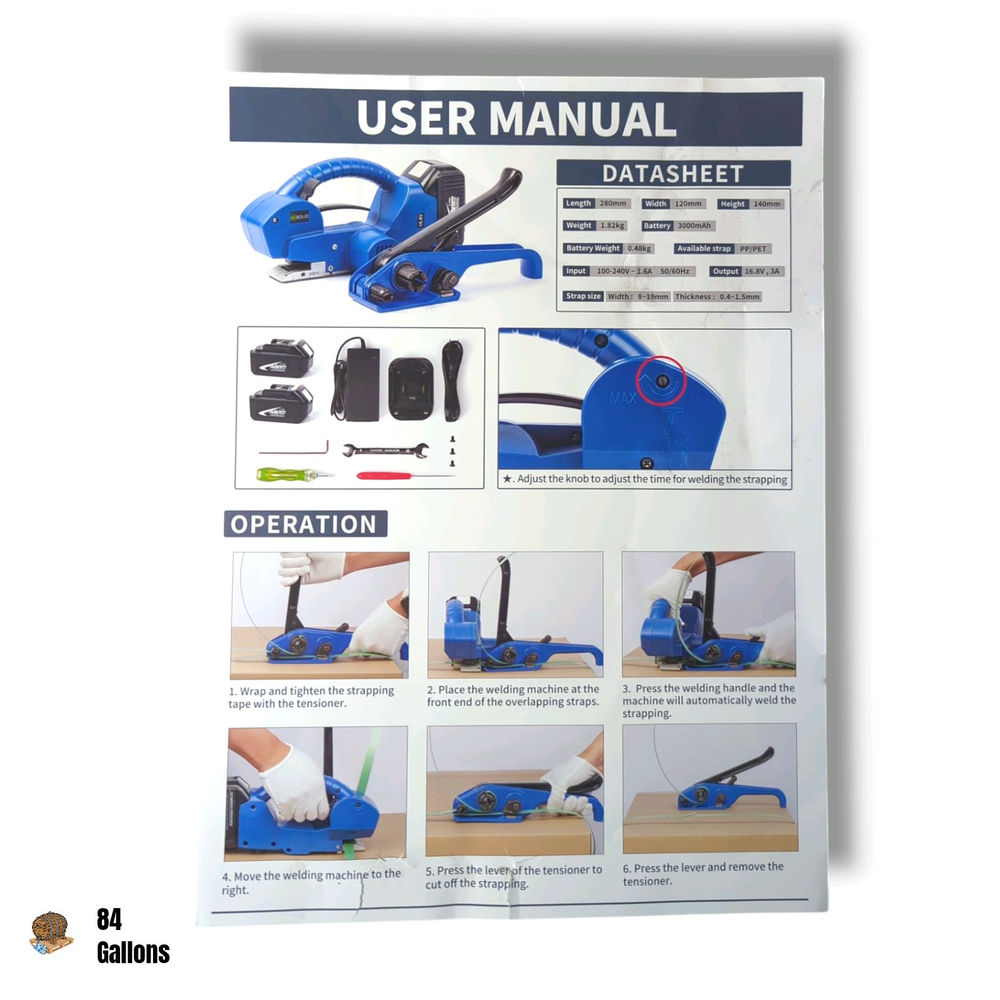 U.S. SOLID Semi-Automatic Strapping Machine Tools for 1/2-3/4 in PP PET Straps