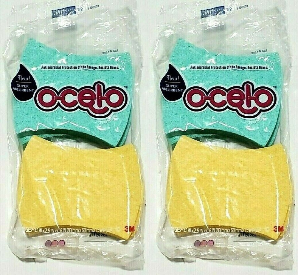 OCELO Sponge Basic Odor Resistant Super Absorbent Scrub 8 Pack