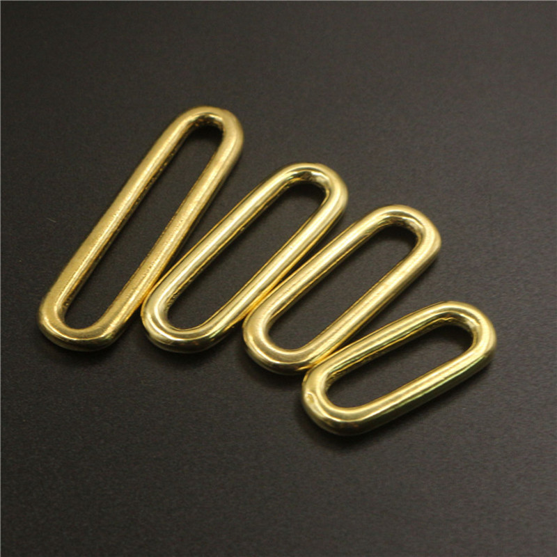Molded Cast Solid Brass Closed Oval Loop Ring For Bag Belt Webbing Leather Craft