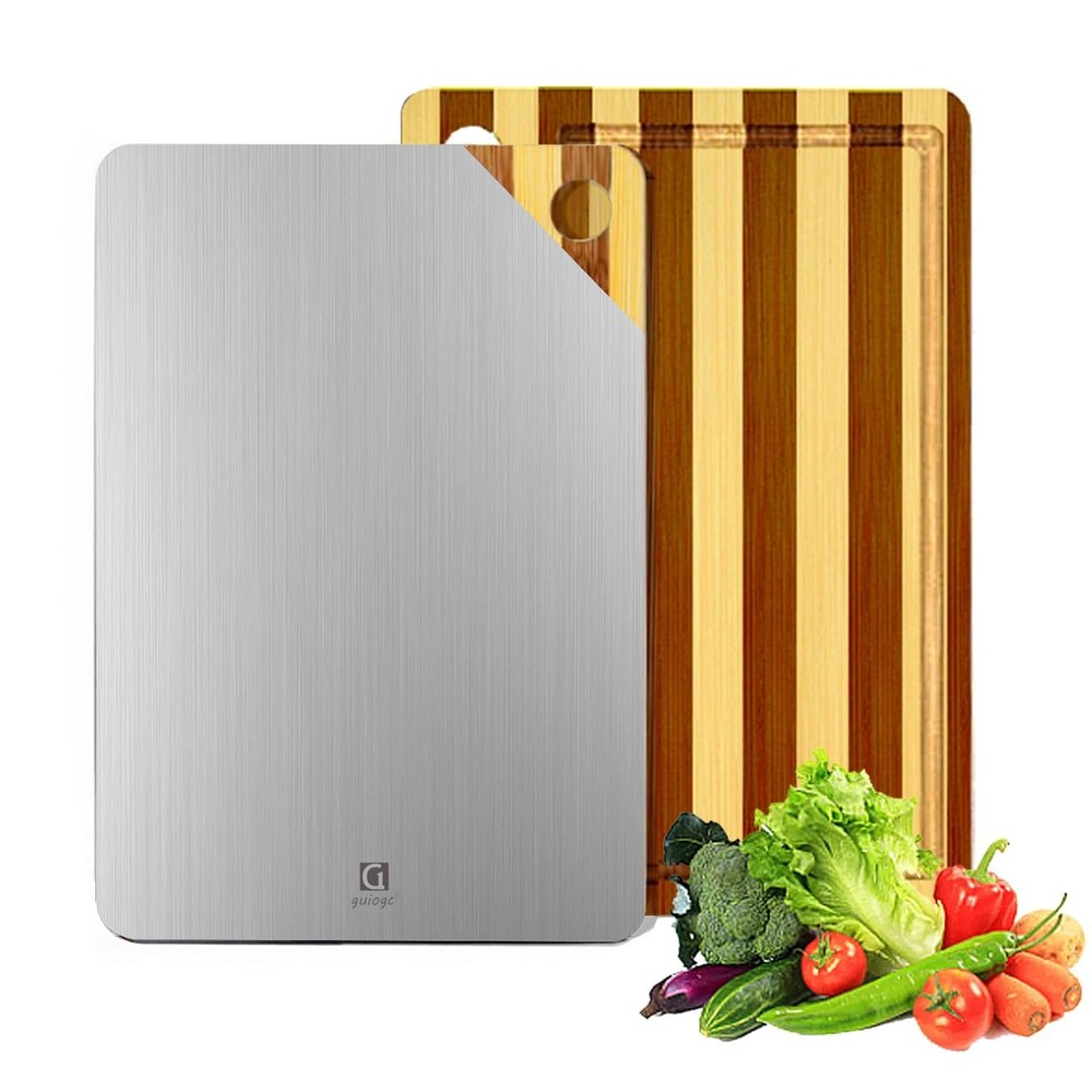 Cutting Board, Titanium Cutting Board for Kitchen, Pure Titanium and Natural ...