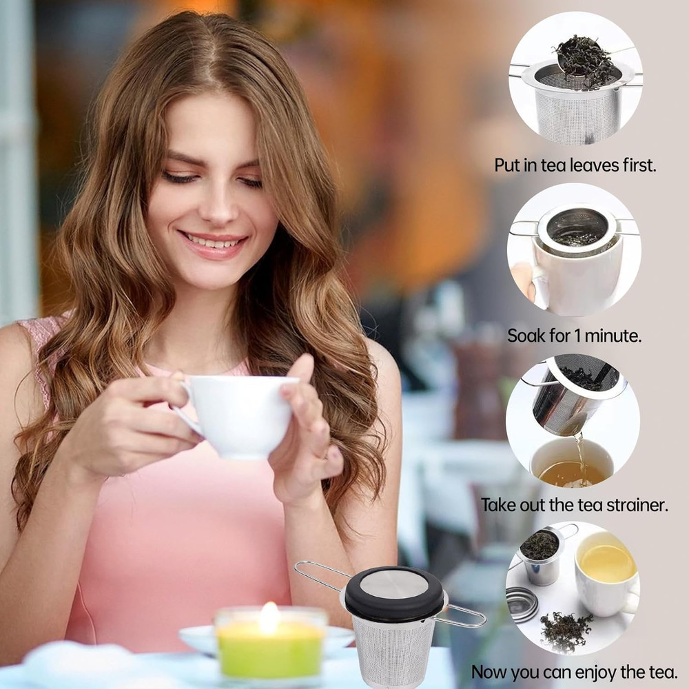 Loose Leaf Tea Infuser Strainer Steeper 304 Stainless Steel Tea Filter Mesh