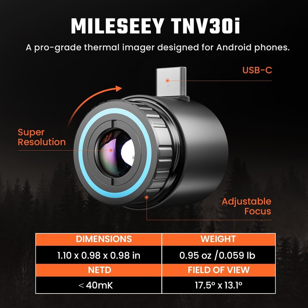 MiLESEEY TNV30i Thermal Imaging Monocular Night Vision Camera for Android, 15...