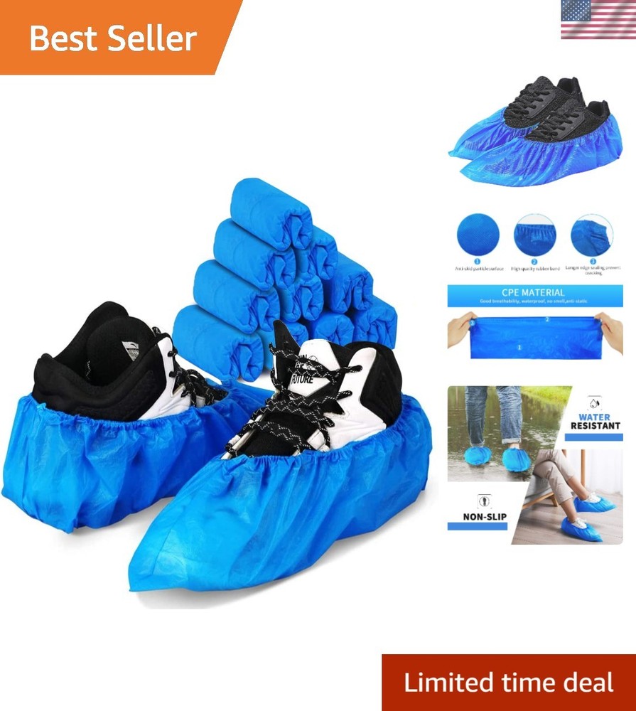 Thicker Waterproof Boot Covers - 100 Pack, Non-Slip, Perfect for All Occasions