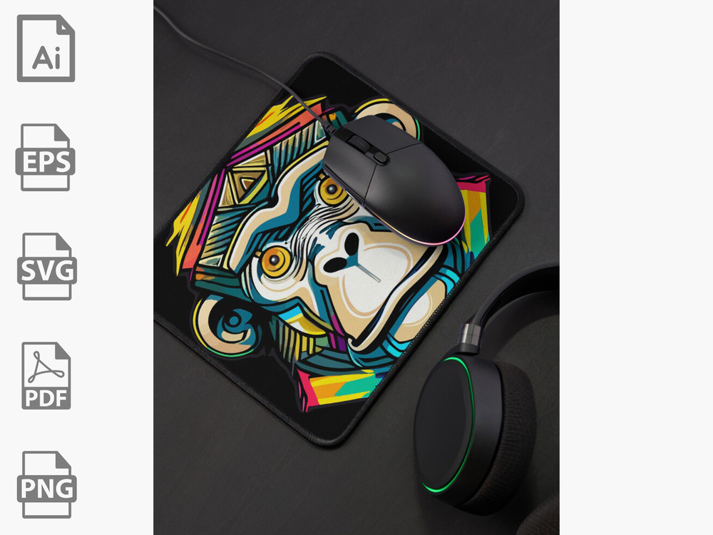 Rainbow Monkey Vector | Monkey vector | Rainbow svg | Monkey svg | Monkey design