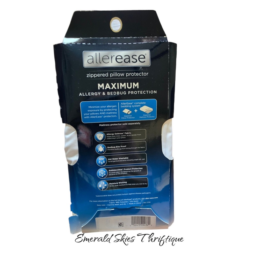 AllerEase King Size Maximum Allergy Bedbug Protection Zippered Pillow Protector