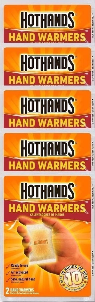 Hand Warmers, 10 Count 5 Pack with 2 Warmers!!