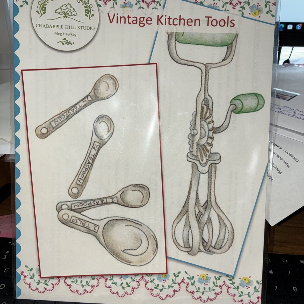 SUMMER KITCHEN SERIES~ Vintage Kitchen Tools pattern~ CAH- pre-owned