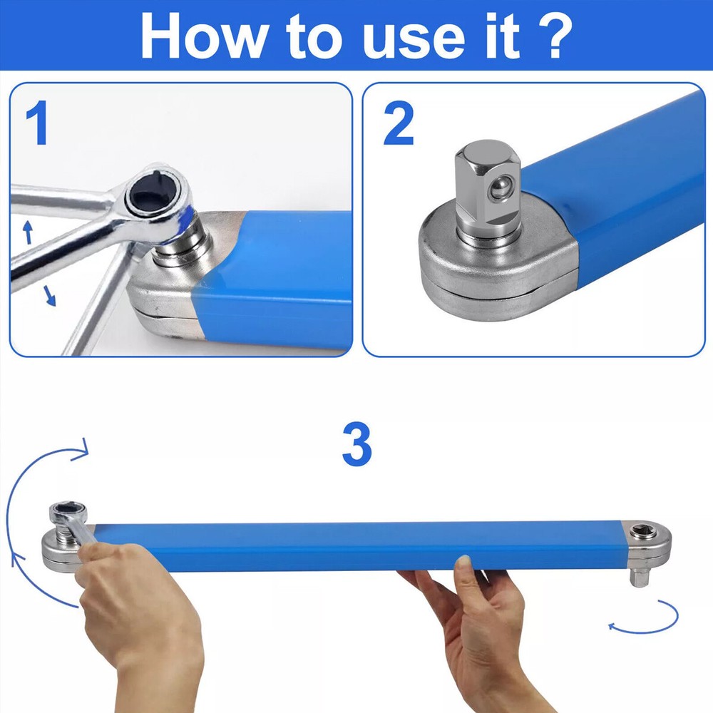Impact Resistant Multifunctional Offset Extension Wrench Tight Reach Extension