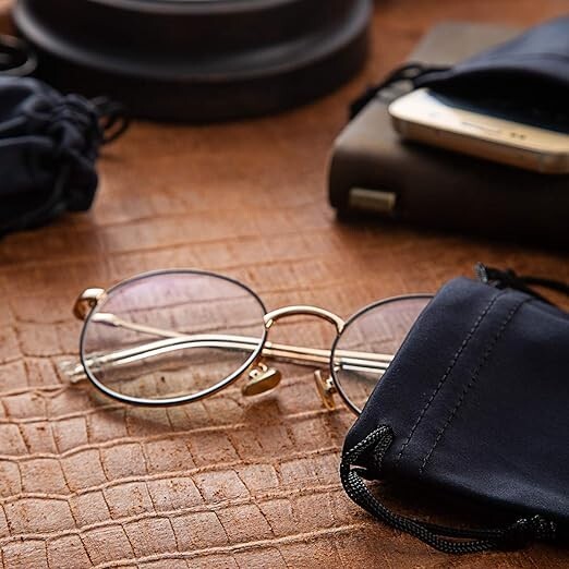 EMAAN 10-Pack Microfiber Drawstring Bags for Glasses & Gadgets