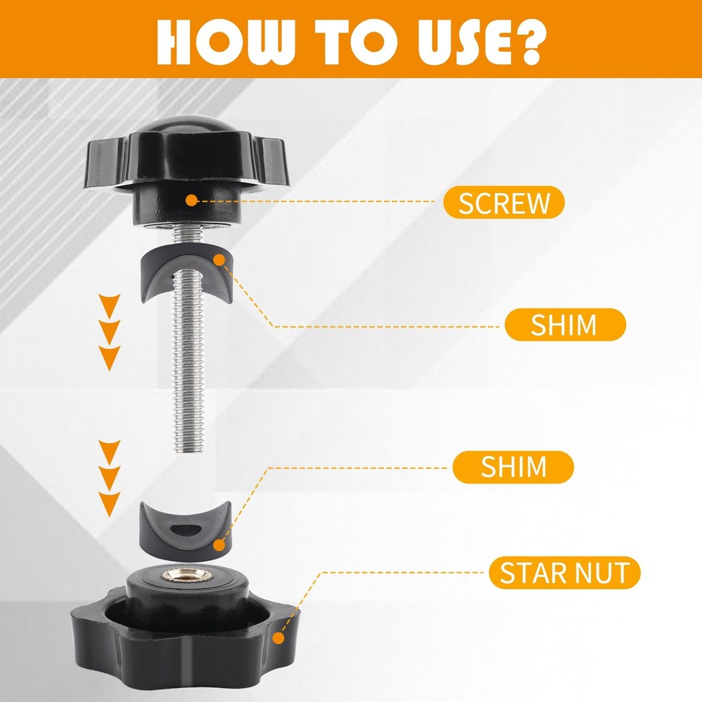 Jerbor 2 Pack Replacement Arm Adjustment Knobs for Rollators Walker Black