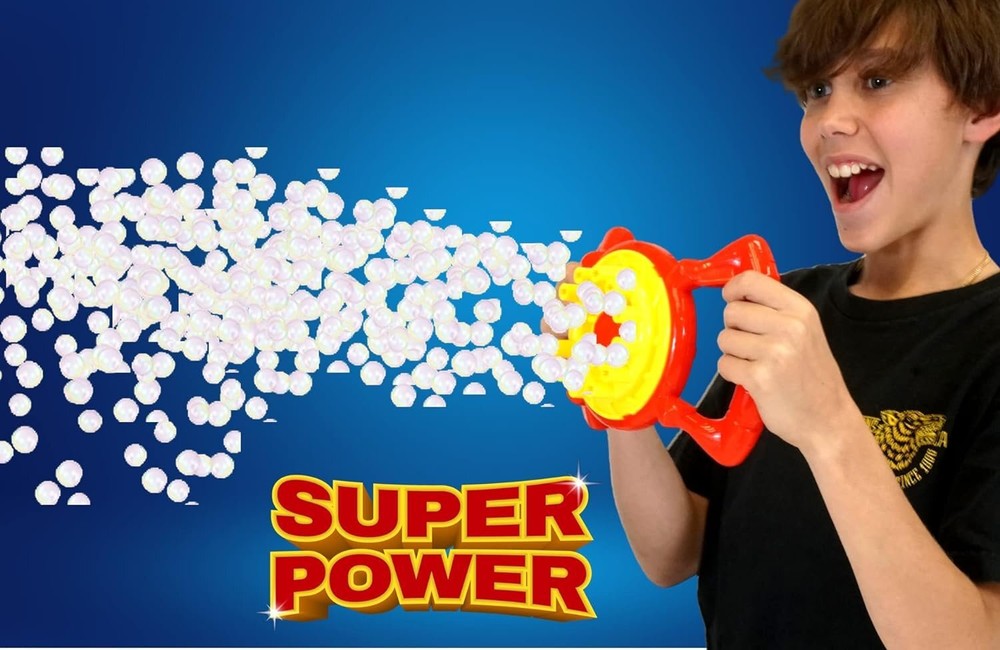 JA-RU Blitz Fan Bubble Wheel Blower w/ 2 Non Toxic Bubble Soap Solution (1...