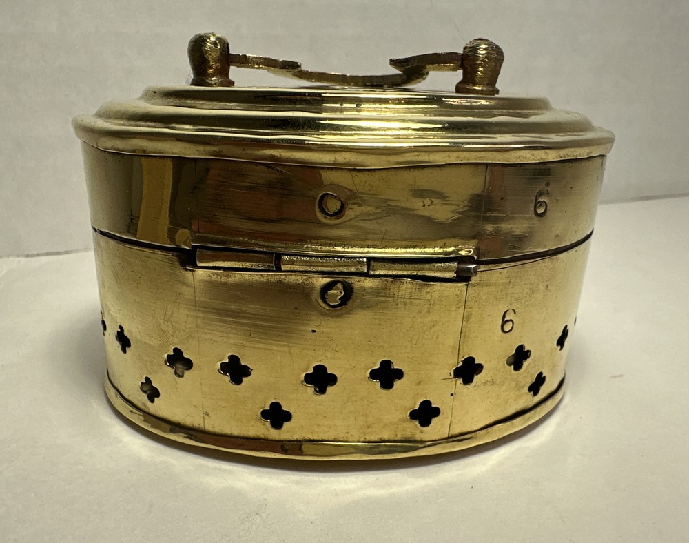 Rare Antique Hand Made Solid Brass Cricket Box around Made In India
