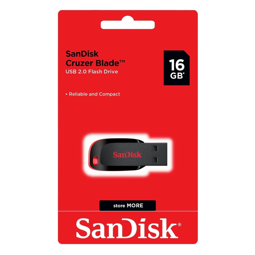 SanDisk Cruzer Blade 16GB USB Flash Drive Interface USB 2.0 for windows and mac