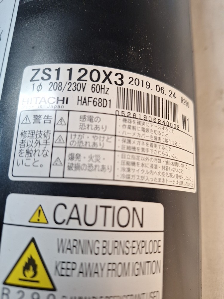 ZS1120X3 Hitachi Horizontal Fixed Speed Compressor For Refrigeration