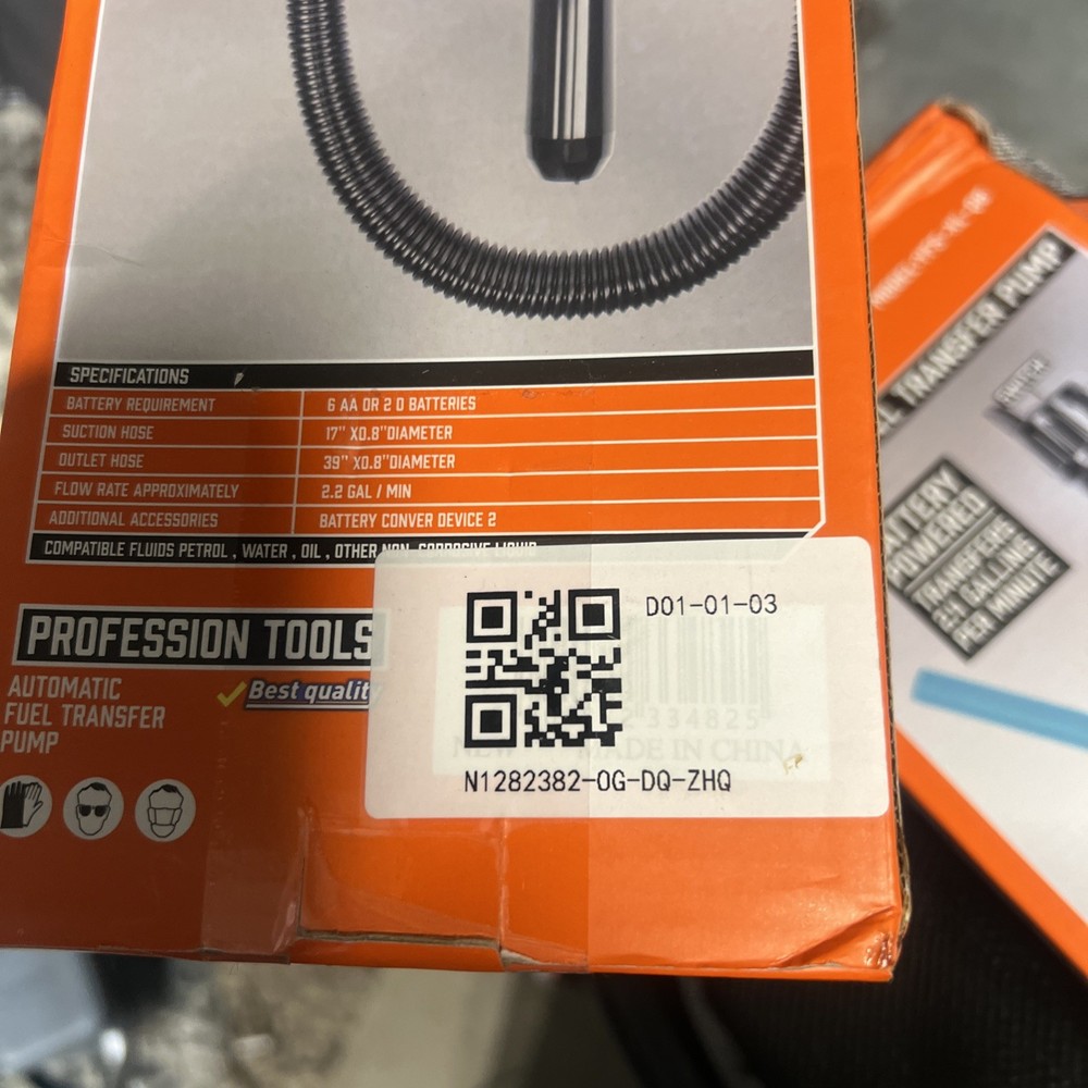 Professional Tools Automatic Fuel Transfer Pump/ New Open Box