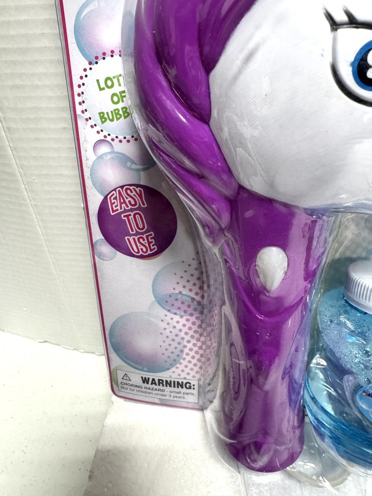 Unicorn Bubble Blower Toy Wand 9” Includes Soap Solutions New