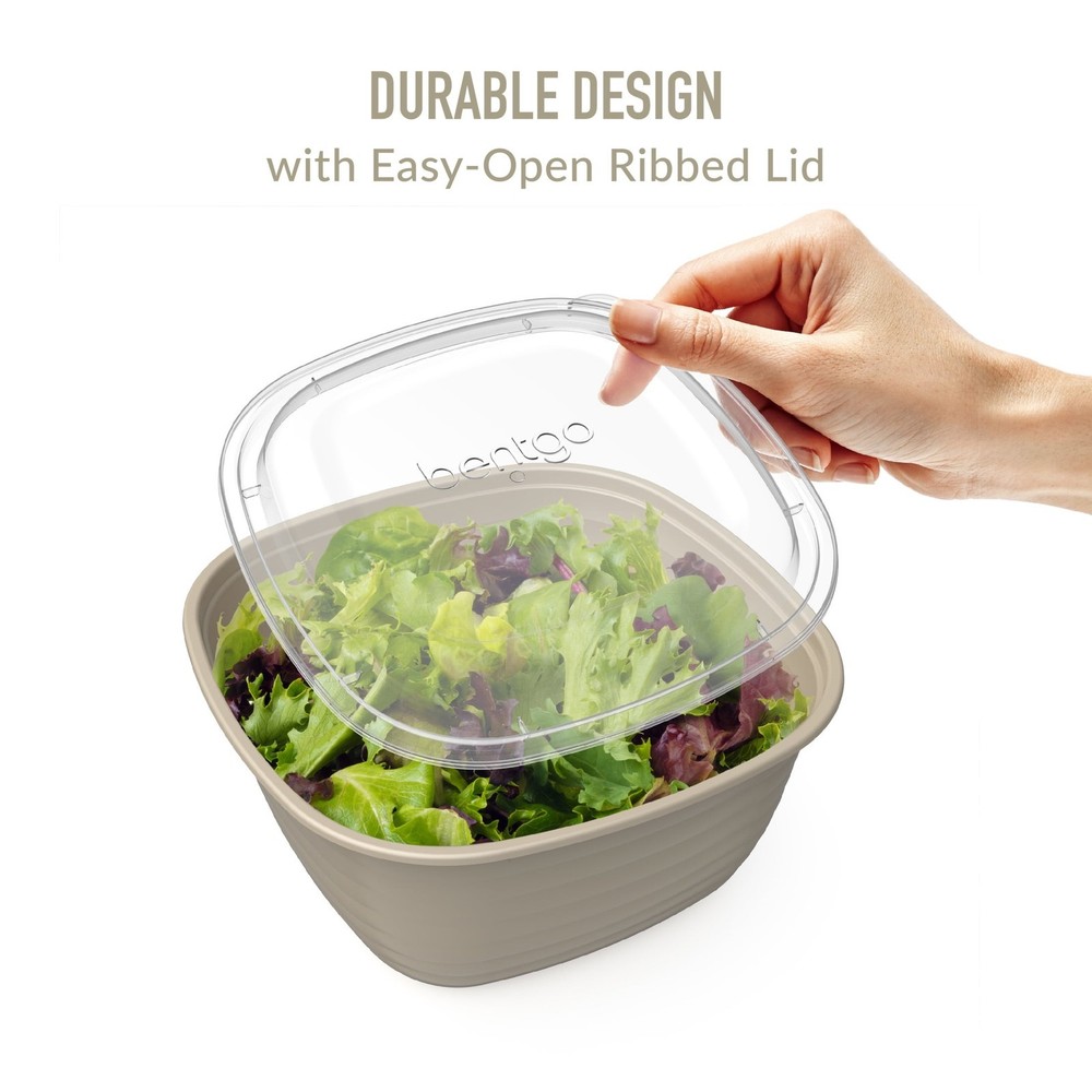 2 pack Prep 1-Compartment Bowls W/ Custom Fit Lids Reusable Microwaveable