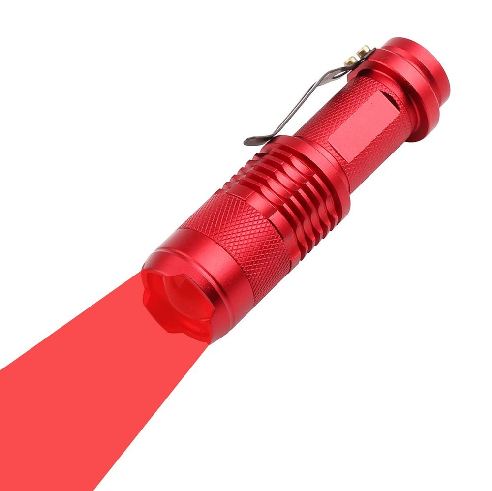 Scalable Red LED 3 Mode Long Range Red Beam Red Light Flashlight, Red Flashli...